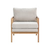 Rattan Armchair Mid-Century Modern Solid Wood Frame Accent Tub Chair Upholstered