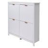 Shoe Storage Cabinet Cupboard 4 Door Hallway Organiser Compact Space Saver