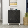LEMİ MULTIPURPOSE SHOE CABINET FINISHED IN BLACK ,WHITE & CHROME