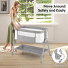 Baby Bedside Sleeper Easy Folding Portable Baby Crib Newborn Bassinet w/Storage