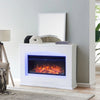 34 '' embedded electric fireplace - LED wood flame heater - safety device white
