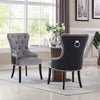 Set of 2 Velvet Upholstered Dining Chairs Wing Back Armchair Dining Room Kitchen