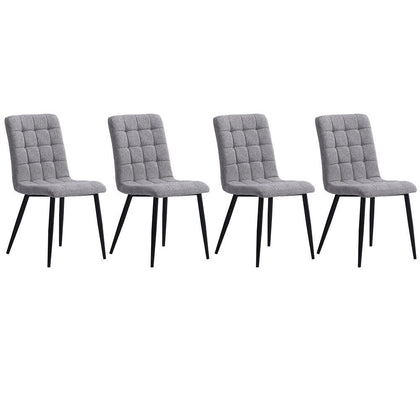 4X Dining Chairs Armless Chair Fabric Kitchen Dining Room Restaurant Office Seat