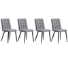 4X Dining Chairs Armless Chair Fabric Kitchen Dining Room Restaurant Office Seat