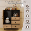 COSTWAY Buffet Sideboard Modern Storage Cabinet with 4 Drawers Black