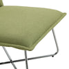 Green Linen Fabric Upholstered Leisure Armchair Accent Chair w/Chrome Metal Leg