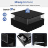 Coffee Table with LED Square High Gloss Black Storage Tea Table for Living Room
