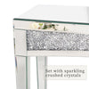 Large Crushed Diamond Silver Mirrored Console Table Lamp End Side Table Bedroom
