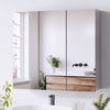 Triple Door Bathroom Mirror Cabinet Cupboard Stainless Steel Wall Mounted 700mm