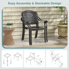 Set of 2 Cast Aluminum Patio Chairs Stackable Outdoor Dining Chairs with Armrest