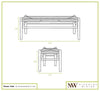 2x Wooden Wishbone Dining Benches Black/Natural Long Solid Wood Kitchen Seat