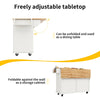 Kitchen Island Rolling Trolley Storage Cabinet with 2 Drawers & Wood Effect Top