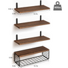 4Pcs Wooden Floating Shelves Wall Mounted Display Unit Shelf Storage Rack Decor