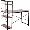 Industrial Writing Desk with Bookshelf Rustic Metal Home Office Workstation