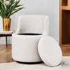 360° Rotating Upholstered Sherpa Swivel Armchair Chair Vanity Chair with Storage