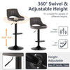 2x Faux Leather Bar Stools Grey Adjustable Gas Lift Swivel Kitchen Pub Chair