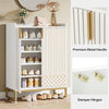 Shoe Storage Cabinet with Drawer & Doors 5-Tier Shoe Rack for Entryway White