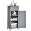 Bathroom Storage Cabinet Floor Standing Wooden Cupboard w/ Single Door & Drawer