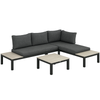 3pcs Garden Sectional Sofa Side Table Furniture Set w/ Cushion