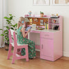 Kids Study Desk and Chair Set Student Table and Chair-Pink