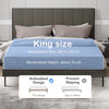 Upholstered Bed Frame with Channel Tufted Headboard-Grey
