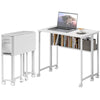 80 cm Foldable Computer Desk on Wheels for Small Spaces White