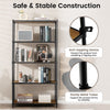 5-Tier Bookshelf Freestanding Utility Storage Rack Bookcase Display Organizer