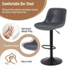 Ralex-chair Bar Stools Set of 2,Swivel Counter Height Barstools with Back,Black