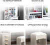 Large Dressing Table With Drawers Mirror Stool Set Makeup Desk Vanity White NEW