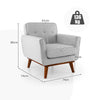 Modern Accent Chair Upholstered Linen Fabric Armchair w/ Cushion