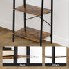 Bookcase Display Storage Shelving Unit Stand 4/5 Tier Steel Frame Ladder Shelf