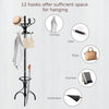 12 Hooks Wooden Coat Stand Coat/Hat/Jacket/Umbrella Free Standing Rack Hanger