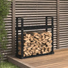 Camerina Firewood Rack Black 110x35x108.5 Solid Wood Pine,Firewood R8A5