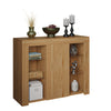 Modern 1 Door Sideboard Display Cabinet TV Unit Stand Matt Oak with LED Lights