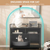 Cat Litter Box Enclosure Hidden Cat Washroom w/ Double Doors & Scratch Cardboard