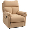 Manual Recliner Chair with Footrest Fabric Thick Padded Reclining Armchair Brown