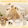 Kids Play Tent 3-4 Kids Large Play Tent House w/2 Opening Doors-Beige