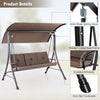 Garden Patio Swing Chair 2 Seater Hammock Bench with Adjustable Polyester Canopy