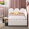 PANEL PLUSH UPHOLSTERED DAYBED STORAGE SOFA BED WITH 2 DRAWERS, 3FT SINGLE WHITE