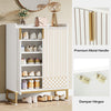 Modern Shoe Storage Cabinet, 5-Tier Wooden Shoe Cabinet with 2 Doors for Hallway