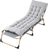Sun Lounger Folding Reclining Chair Portable Reclining Garden Seat Bed Grey