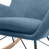 High Back Rocking Armchair Sofa Velvet Linen Solid Wood Swing Lounge Chair Seat