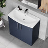 800mm Blue Floor Standing 2 Door Vanity & Curved Basin Chrome