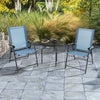 Set of 4 Patio Folding Chairs Portable Sling Back Chairs Outdoor Dining Chairs
