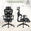 Office Chair Reclinable Swivel Armrest Headrest Adjustable W/Footrest Two Color