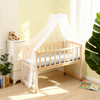 Baby Wooden Bedside Crib Co-Sleeping w/Mosquito Net&Mattress,Newborn-Toddler Cot