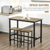 3-Piece Industrial Bar Table Set, Breakfast Table with 2 Stools Rustic Brown