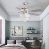 52"Crystal Ceiling Fan Chandelier LED Lights 5 Blades 3 Speed w/Remote Control