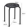 6X Stackable Round Steel Stools Backless Nesting Stool Black Flexible Seating