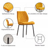 Set of 2 Velvet Dining Chairs Upholstered Armless Side Chairs Thick Cushion Seat